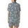 Cat Lovers' Seamless Muted Blue-Grey Hand-Drawn White & Black Cartoon Cats Playful Poses 'Meow' Flat Pattern Satin Short-Sleeve Pajamas Set - 3
