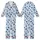Dreamers' Whimsical Pastel Sky Blue Dark Navy Butterfly Crescent Moon Star Celestial Dust Pattern Kid Satin Pajamas Set - 1