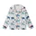 Ocean Lovers' Whimsical Cerulean Teal Navy Blue Sea Turtle Repeating Marine Life Pattern with Starfish Shells Coral Kid Satin Pajamas Set - 2