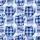 Cat Lovers' Illustrative Cool Blue Plaid Cartoon Cats & Whiskered MEOW Text Pattern Satin Short-Sleeve Pajamas Set - 4