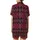 Style Seekers' Bold Crimson Black Magenta Off-White Tartan Plaid Grid Satin Short-Sleeve Pajamas Set - 3