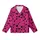 Expressive Individuals' Vibrant Magenta-Pink Dense Black Hearts Playful Graphic Pattern Kid Satin Pajamas Set - 2