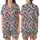 Women's Vibrant Sugar Skull Floral Pattern White Background Fuchsia Teal Orange Satin Short-Sleeve Pajamas Set - 1