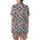Women's Vibrant Sugar Skull Floral Pattern White Background Fuchsia Teal Orange Satin Short-Sleeve Pajamas Set - 3