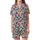 Women's Vibrant Sugar Skull Floral Pattern White Background Fuchsia Teal Orange Satin Short-Sleeve Pajamas Set - 2