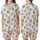 Women's Whimsical Hand-Drawn Scattered Stylized Floral Pastel Pink Sage Blue Satin Short-Sleeve Pajamas Set - 1