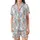 Cat Lovers Cartoon Felines Expressive Faces Black Outline Yarn Ball Seamless Pattern Satin Short-Sleeve Pajamas Set - 2