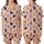 Cat Lovers' Charming Light Pink Feline Pattern Diverse Cats Red Hearts & Taupe Paw Prints Satin Short-Sleeve Pajamas Set - 1