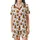 Halloween Enthusiasts' Whimsical Hand-Drawn Orange Jack-o'-Lanterns, Black Cats, Bats & Paw Prints Pattern on White Satin Short-Sleeve Pajamas Set - 2