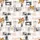 Kitten Lovers' Adorable Cream Tan Kittens Blue Green Eyes White Black Pink Grey Deconstructed Plaid Pattern Kid Satin Pajamas Set - 4