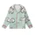 Cat Lovers' Whimsical Hand-Drawn White Cartoon Cats Light Mint Green Pattern Fish Bones Paw Prints Kid Satin Pajamas Set - 2