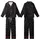 Cat Lovers' Minimalist White Outline Playful Cats Paw Prints Black Pattern Kid Satin Pajamas Set - 1