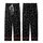 Cat Lovers' Minimalist White Outline Playful Cats Paw Prints Black Pattern Kid Satin Pajamas Set - 3