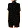 Cat Lovers' All-Over Stylized Black Cat Crowd Pattern with Vibrant Yellow Eyes Flat Art Satin Short-Sleeve Pajamas Set - 3