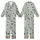Cat Lovers' Whimsical Urban Cats Minimalist Sage Green Line Art Black Silhouette Pattern Kid Satin Pajamas Set - 1