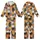 Cat Lovers' Dense Playful Seamless Cat Faces Pattern Ginger Ochre Cream Charcoal Pastel Kid Satin Pajamas Set - 1