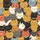 Cat Lovers' Dense Playful Seamless Cat Faces Pattern Ginger Ochre Cream Charcoal Pastel Kid Satin Pajamas Set - 4