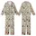 Cat Lovers' Muted Eclectic Antique Framed Cat Portraits Collage Cream Pattern Kid Satin Pajamas Set - 1