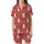 Holiday Cat Lovers' Cheerful Red Fair Isle Kitten Santa Hat Snowflake Reindeer Pattern Satin Short-Sleeve Pajamas Set - 2