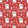 Holiday Cat Lovers' Cheerful Red Fair Isle Kitten Santa Hat Snowflake Reindeer Pattern Satin Short-Sleeve Pajamas Set - 4