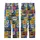 Cat Lovers' Playful Multi-Color Cartoon Cat Faces Block Mosaic with Teal Pink Purple Yellow Graffiti Accents Kid Satin Pajamas Set - 3
