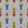 Cat Lovers' Whimsical Rainbow Stacked Cartoon Cats Distressed Paw Print Art Kid Satin Pajamas Set - 4
