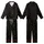 Cat Lovers' All-Over Stylized Black Cat Crowd Pattern with Vibrant Yellow Eyes Flat Art Kid Satin Pajamas Set - 1