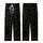 Cat Lovers' All-Over Stylized Black Cat Crowd Pattern with Vibrant Yellow Eyes Flat Art Kid Satin Pajamas Set - 3