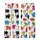 Cat Lovers' Whimsical Hand-Drawn Doodle Abstract Cats Pattern with Vibrant Multi-Color Crayon Style Kid Satin Pajamas Set - 3