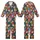 Cat Lovers' Densely Packed Multi-Color Beanie Cat Faces Detailed Knit Pattern Kid Satin Pajamas Set - 1