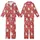 Holiday Cat Lovers' Cheerful Red Fair Isle Kitten Santa Hat Snowflake Reindeer Pattern Kid Satin Pajamas Set - 1