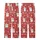 Holiday Cat Lovers' Cheerful Red Fair Isle Kitten Santa Hat Snowflake Reindeer Pattern Kid Satin Pajamas Set - 3