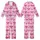 Women's Sweet Pastel Pink Candy Stripe Fuchsia Bows Ribbon & Heart Flat Art Kid Satin Pajamas Set - 1