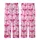 Women's Sweet Pastel Pink Candy Stripe Fuchsia Bows Ribbon & Heart Flat Art Kid Satin Pajamas Set - 3