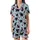 Cat Lovers' Whimsical Black Cat Pastel Blue All-Over Red Hearts Fanged Mouths Yarn Balls Pattern Satin Short-Sleeve Pajamas Set - 2