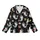 Cat Lover's Cute Pirate Mermaid Cats Pastel Rainbow Nautical Treasure Pattern Black Background Kid Satin Pajamas Set - 2
