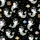Cat Lover's Cute Pirate Mermaid Cats Pastel Rainbow Nautical Treasure Pattern Black Background Kid Satin Pajamas Set - 4