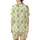 Women's Hand-Drawn Whimsical Lemon Pattern Bright Yellow Bows Green Leaves White Satin Short-Sleeve Pajamas Set - 3