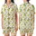 Women's Hand-Drawn Whimsical Lemon Pattern Bright Yellow Bows Green Leaves White Satin Short-Sleeve Pajamas Set - 1