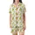 Women's Hand-Drawn Whimsical Lemon Pattern Bright Yellow Bows Green Leaves White Satin Short-Sleeve Pajamas Set - 2