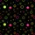 Energetic Style Seekers' High-Contrast Neon Lime Pink Orange Yellow Geometric Circles Stars Pattern Kid Satin Pajamas Set - 4