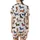 Dachshund Lovers' Whimsical Dachshund Dog Pattern Dressed in Red Pink Blue Plaid Striped Outfits White Background Satin Short-Sleeve Pajamas Set - 3