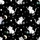 Cat Lovers' Whimsical Illustrative White & Grey Cats Starry Black Pattern, Pale Yellow Moons & Pastel Yarn Satin Short-Sleeve Pajamas Set - 4