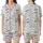 Whimsical Art Fans' Hand-Drawn Black & White Doodle Animal Outline Pattern with Cats, Bunnies, Foxes Satin Short-Sleeve Pajamas Set - 1