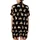 Cat Lovers' Whimsical Cartoon Cats Tan Brown Pink Hearts Black Background Pattern Satin Short-Sleeve Pajamas Set - 3