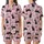 Halloween Cat Lovers' Whimsical Light Pink Black Cat Bright Pink Witch Hat All-Over Pattern with Jack-O'-Lanterns and Ghosts Satin Short-Sleeve Pajamas Set - 1