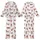 Dachshund Lovers' Whimsical Salmon Pink Light Brown Striped Dachshund Line Art Playful Pattern Kid Satin Pajamas Set - 1