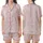 Whimsical Hearts' Charming Hand-Drawn Pastel Pink Scattered Teddy Bear Bunny Whimsical Bow Star Pattern Satin Short-Sleeve Pajamas Set - 1