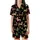 Dog Owners' Cute Cartoon Black Christmas Dog Pattern with Festive Santa Hats & Candy Canes Satin Short-Sleeve Pajamas Set - 2