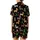 Dog Owners' Cute Cartoon Black Christmas Dog Pattern with Festive Santa Hats & Candy Canes Satin Short-Sleeve Pajamas Set - 3